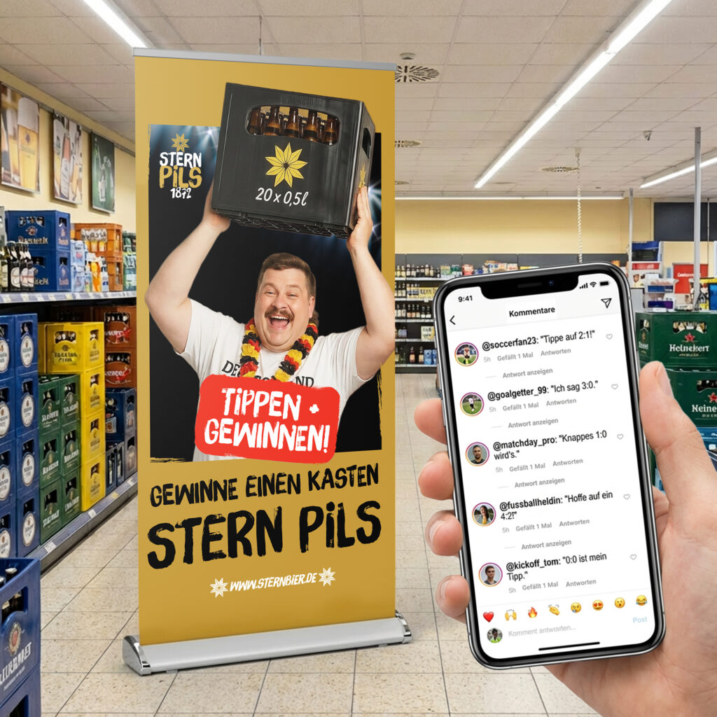 Stern_Gewinne_Einen_Kasten_Rollup_mit_Handy